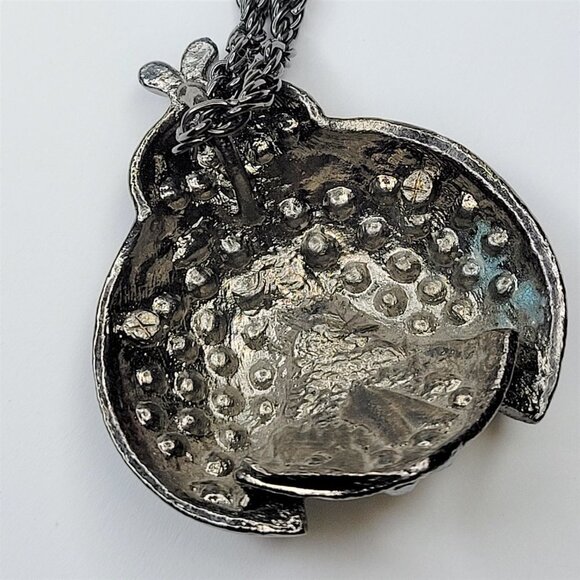 Hematite Beetle Bug Pendant, Insect Pendant Statement Necklace - Picture 8 of 9